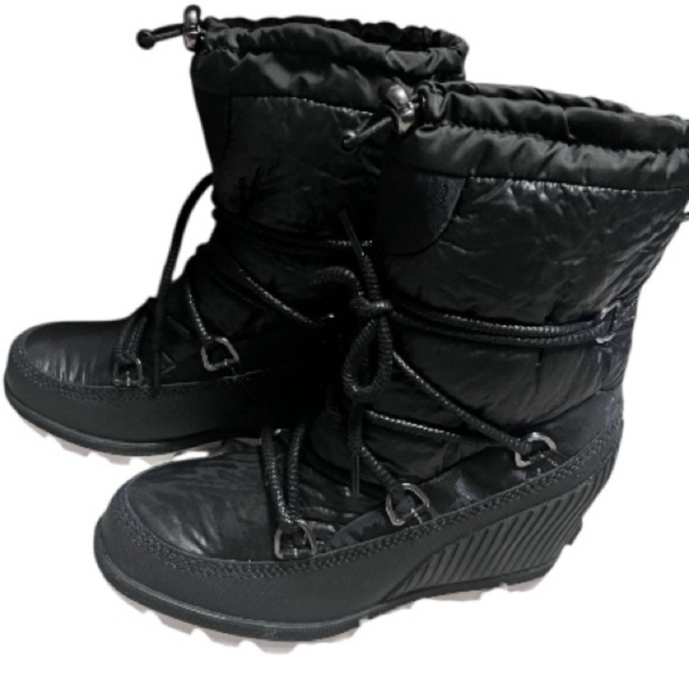 NWT $189 SOREL Black Wedge Winter Boots size 7.5 but good also for 7 w/socks - Picture 5 of 6